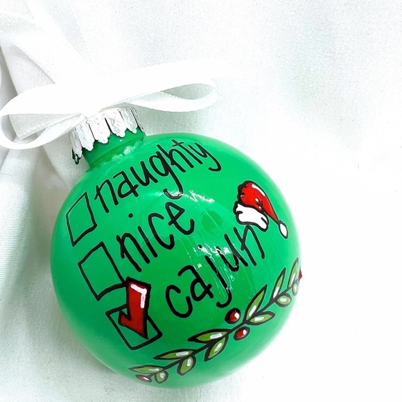 Checkin' It Twice: Naughty, Nice, Cajun! - Personalized Cajun Christmas Ornament - Picture 11 of 12